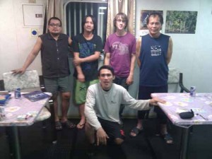 Me with 4 of the Filippino crew, in the mess