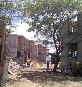 OFRANEH took me on a tour of tourism developments in Triunfo, including the contested contruction of these holiday apartments