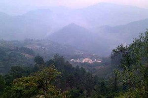 The Rio Blanco area. In the middle distance is the project camp for the Agua Zarca dam