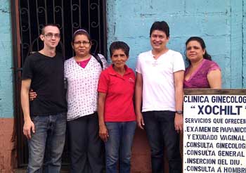 Edilbertha (centre), myself (far left) and the doctors (from left to right) Dra Asevedo (gaenocologist), Dr Millon (paediatrician) and Dra Benavides (psychologist)